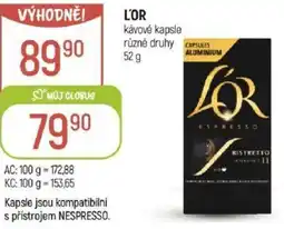 Globus L'OR kávové kapsle nabídka