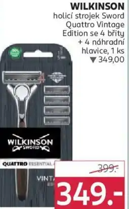 Rossmann WILKINSON holicí strojek Sword Quattro Vintage Edition se 4 břity + 4 náhradní hlavice, 1 ks nabídka