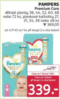 Rossmann PAMPERS Premium Care nabídka