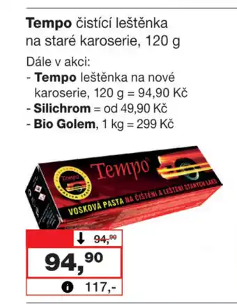 Barvy a laky drogerie Tempo čistící leštěnka na staré karoserie, 120 g nabídka