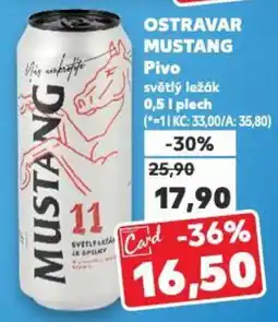 Kaufland OSTRAVAR MUSTANG Pivo 0.5L nabídka