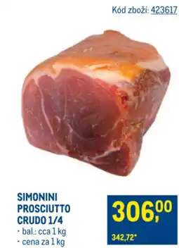 Makro SIMONINI PROSCIUTTO CRUDO 1/4 nabídka
