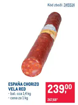 Makro ESPAÑA CHORIZO VELA RED nabídka