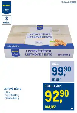 Makro LISTOVÉ TĚSTO nabídka