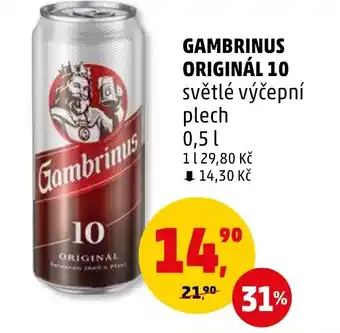 Penny Market GAMBRINUS ORIGINÁL 10 nabídka