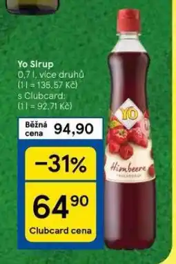 Tesco Yo sirup nabídka