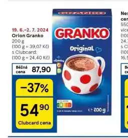 Tesco Orion granko nabídka