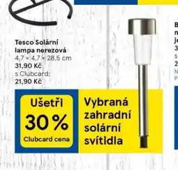 Tesco Solární lampa nerezová nabídka
