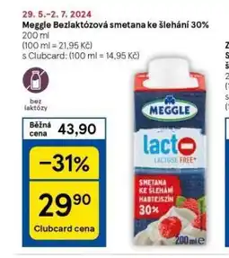 Tesco Meggle bezlaktózová smetana ke šlehání nabídka