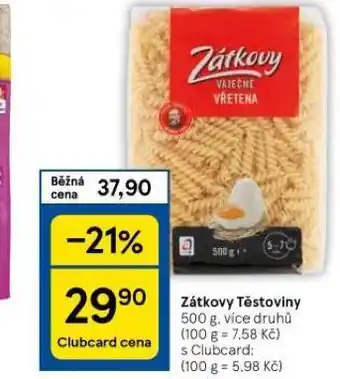 Tesco Zátkovy těstoviny nabídka