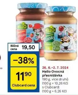 Tesco Hello ovocná přesnídávka nabídka