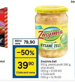 Tesco Znojmia zelí nabídka