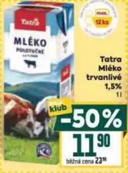 Billa Tatra Mléko trvanlivé 1,5% 1L nabídka