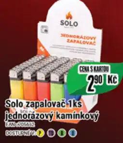 Solo zapalovač 1ks jednorázový kamínkový
