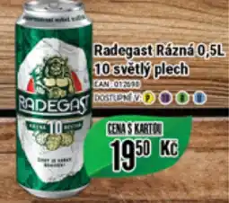 Radegast Rázná 0,5L 10 světlý plech