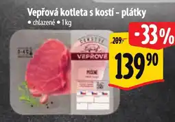 Albert Vepřová kotleta s kostí - plátky nabídka