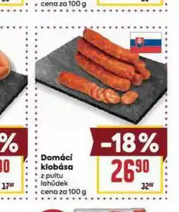 Billa Domácí klobása nabídka