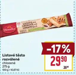 Billa Listové těsto rozválené nabídka
