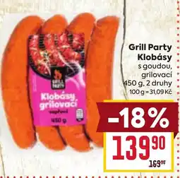 Billa Grill Party Klobásy nabídka