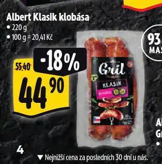 Albert Klasik klobása nabídka