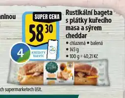 Albert Rustikální bageta s plátky kuřecího masa a sýrem cheddar nabídka