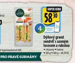 Albert Dýňový grand sendvič s uzeným lososem a rukolou nabídka