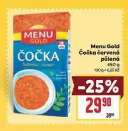 Billa Menu gold čočka červená půlená nabídka