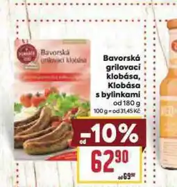 Billa Bavorská grilovací klobása nabídka