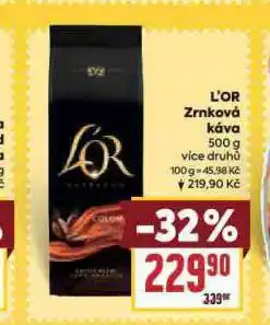 Billa L´or zrnková káva nabídka