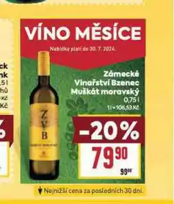 Billa Zámecké vinařství bzenec muškát moravský nabídka