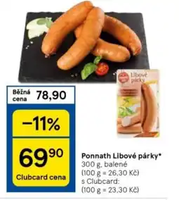 Tesco Ponnath Libové párky nabídka