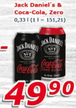 ESO MARKET Jack Daniel's & Coca-Cola, Zero 0,33 l. nabídka