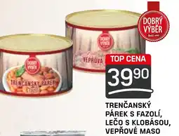 Flop TRENČANSKÝ PÁREK S FAZOLÍ, LEČO S KLOBÁSOU, VEPŘOVÉ MASO nabídka