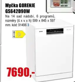 EVA Myčka GORENJE GS642D90W nabídka