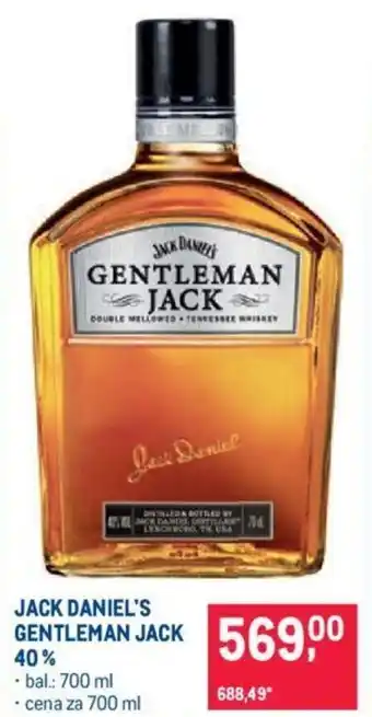 Makro JACK DANIEL'S GENTLEMAN JACK 40% nabídka