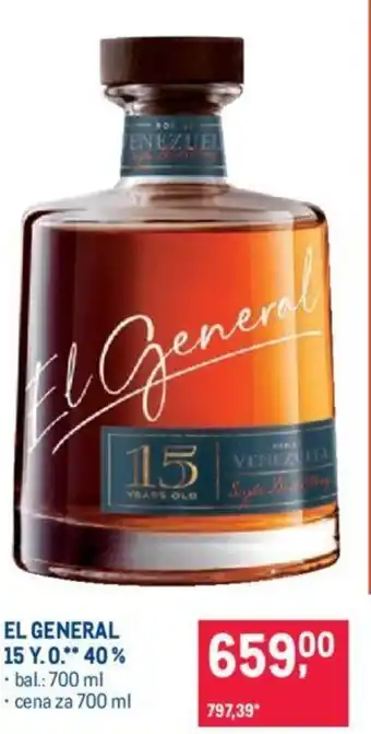 Makro EL GENERAL 15 Y.O. 40% nabídka