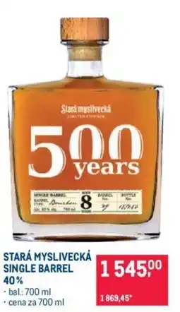 Makro STARÁ MYSLIVECKÁ SINGLE BARREL 40% nabídka