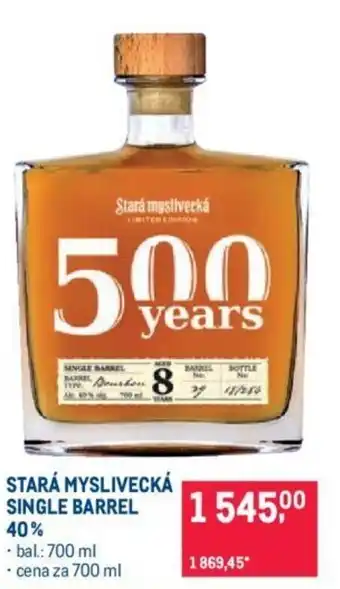 Makro STARÁ MYSLIVECKÁ SINGLE BARREL 40% nabídka