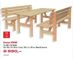 Uni Hobby Sestava VIKING 1x stůl + 2x lavice nabídka