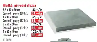 Uni Hobby Hladká, přírodní dlažba nabídka