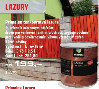 Uni Hobby Primalex tenkovrstvá lazura nabídka