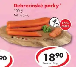 CBA Debrecínské párky nabídka
