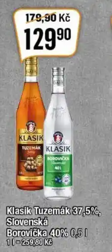 TEMPO Klasik Tuzemák 37,5%, Slovenská Borovička 40% 0,5 L nabídka