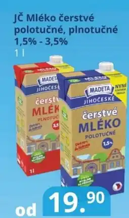 Potraviny CZ Jč Mléko čerstvé polotučné, plnotučné 1,5% -3,5% 1L nabídka
