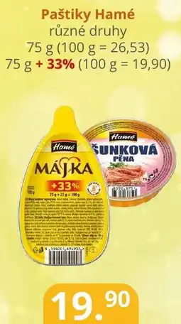 Potraviny CZ Paštiky Hamé nabídka