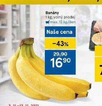 Tesco Banány nabídka
