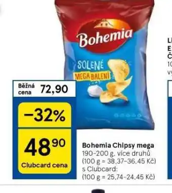 Tesco Bohemia chipsy nabídka