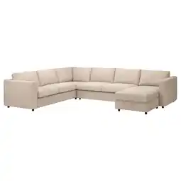 IKEA Vimle 5m.rohová rozkl. pohovka s lenoškou, Hallarp béžová nabídka