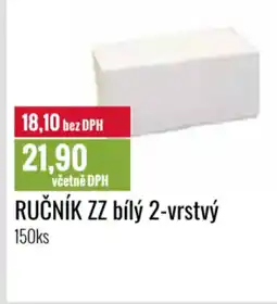 Ratio RUČNÍK ZZ bílý 2-vrstvý nabídka