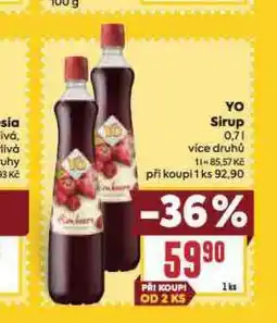 Billa Yo sirup nabídka